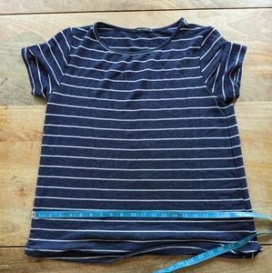 Striped tee with back buttons